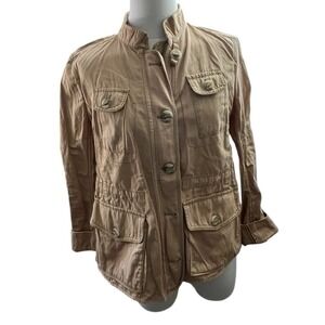 LOFT Khaki Safari Field Jacket Women's‎ Small Cotton Blend Heritage Style